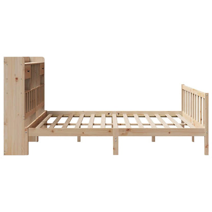 Bookcase Bed without Mattress 180x200 cm Super King Solid Wood Pine