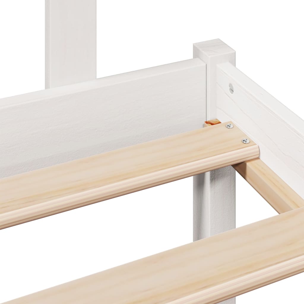 Bookcase Bed without Mattress White 135x190 cm Solid Wood Pine