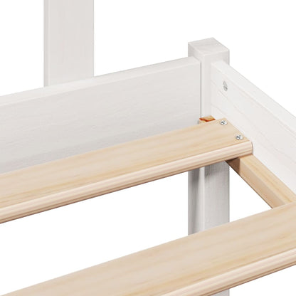 Bookcase Bed without Mattress White 135x190 cm Solid Wood Pine