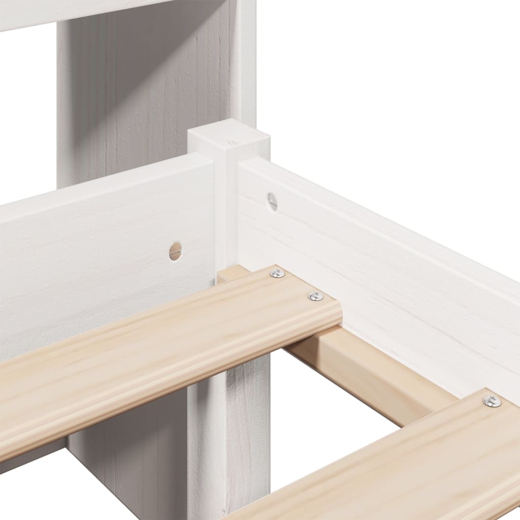 Bookcase Bed without Mattress White 140x190 cm Solid Wood Pine