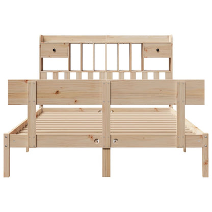 Bookcase Bed without Mattress 140x190 cm Solid Wood Pine