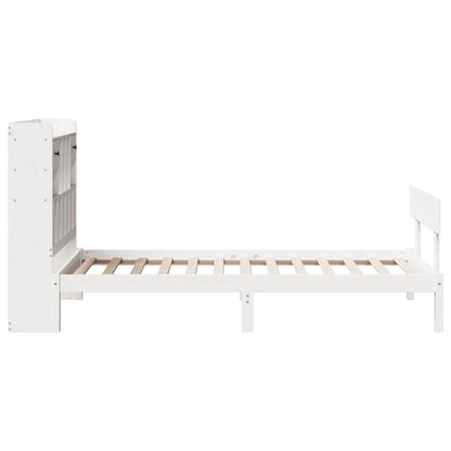 Bookcase Bed without Mattress White 90x200 cm Solid Wood Pine