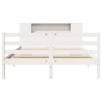 Bookcase Bed without Mattress White 160x200 cm Solid Wood Pine