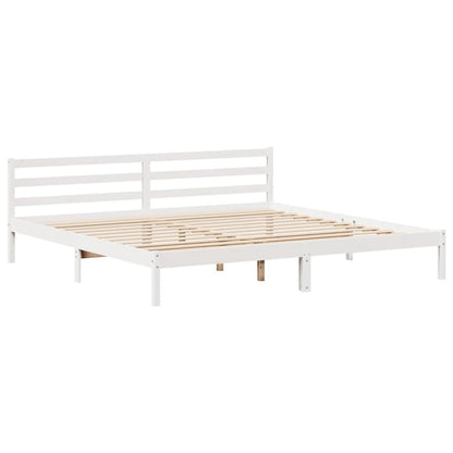 Bookcase Bed without Mattress White 200x200 cm Solid Wood Pine