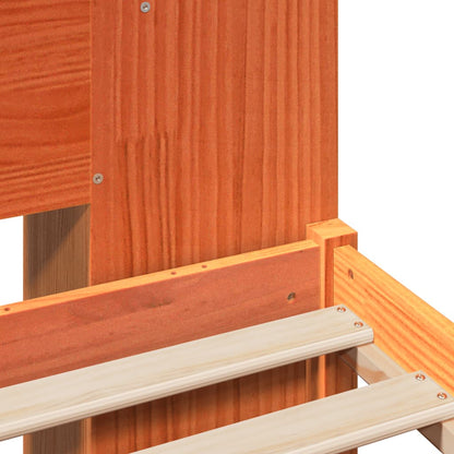 Bookcase Bed without Mattress Wax Brown 140x190 cm Solid Wood Pine