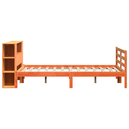 Bookcase Bed without Mattress Wax Brown 140x200 cm Solid Wood Pine
