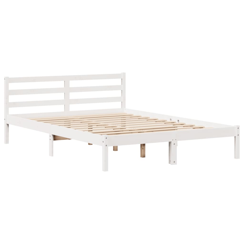 Bookcase Bed without Mattress White 160x200 cm Solid Wood Pine