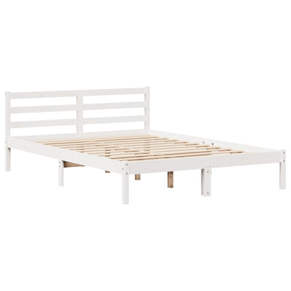 Bookcase Bed without Mattress White 160x200 cm Solid Wood Pine