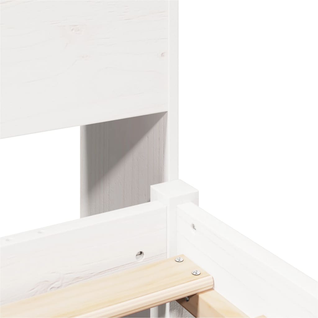 Bookcase Bed without Mattress White 180x200 cm Super King Solid Wood Pine