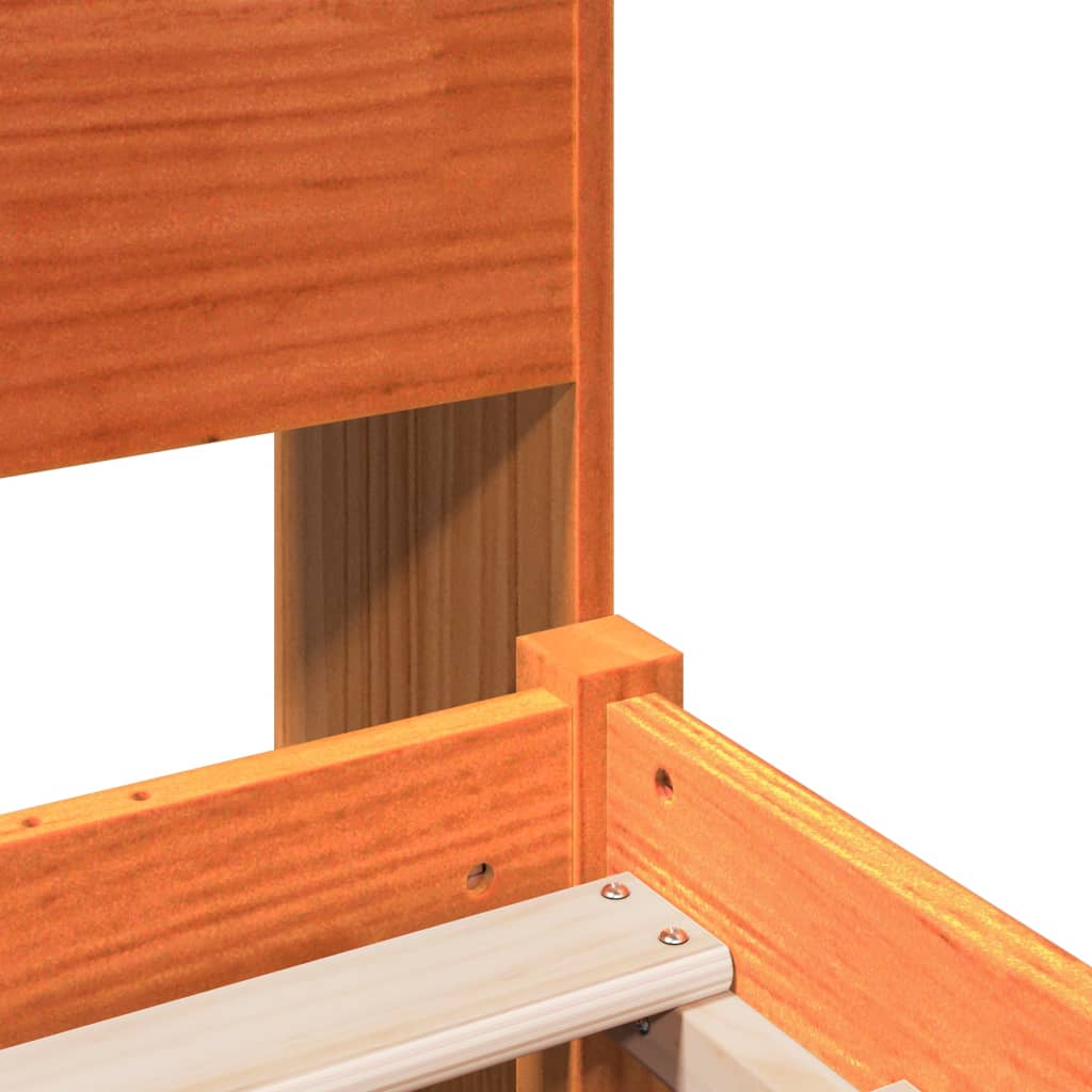 Bookcase Bed without Mattress Wax Brown 140x190 cm Solid Wood