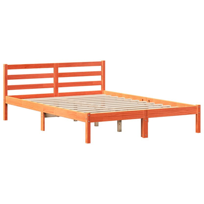 Bookcase Bed without Mattress Wax Brown 140x200 cm Solid Wood