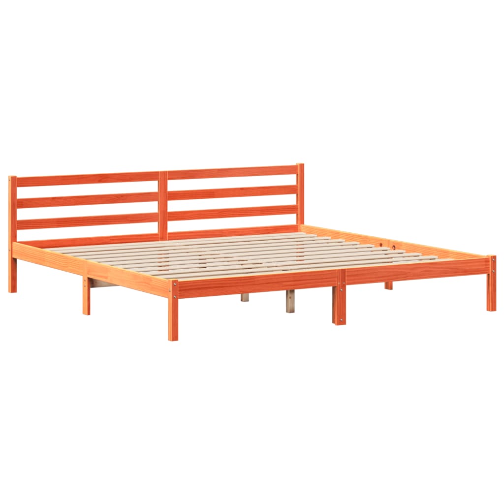 Bookcase Bed without Mattress Wax Brown 180x200 cm Super King Solid Wood