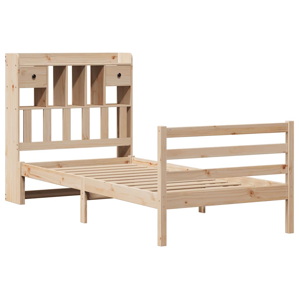Bookcase Bed without Mattress 75x190 cm Small Single Solid Wood Pine