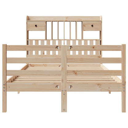 Bookcase Bed without Mattress 135x190 cm Doouble Solid Wood Pine
