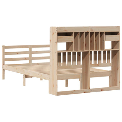 Bookcase Bed without Mattress 135x190 cm Doouble Solid Wood Pine