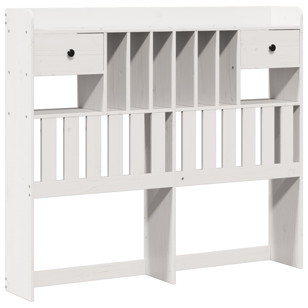 Bookcase Bed without Mattress White 135x190 cm Doouble Solid Wood Pine