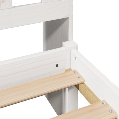 Bookcase Bed without Mattress White 135x190 cm Doouble Solid Wood Pine
