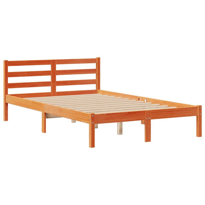 Bookcase Bed without Mattress Wax Brown 135x190 cm Doouble Solid Wood Pine