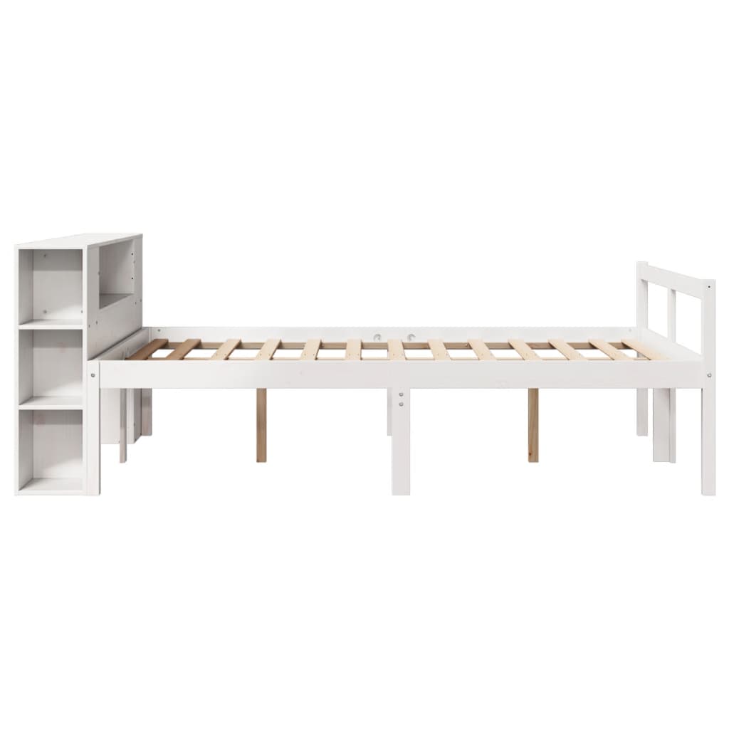 Bookcase Bed without Mattress White 120x190 cm Small Double Solid Wood Pine