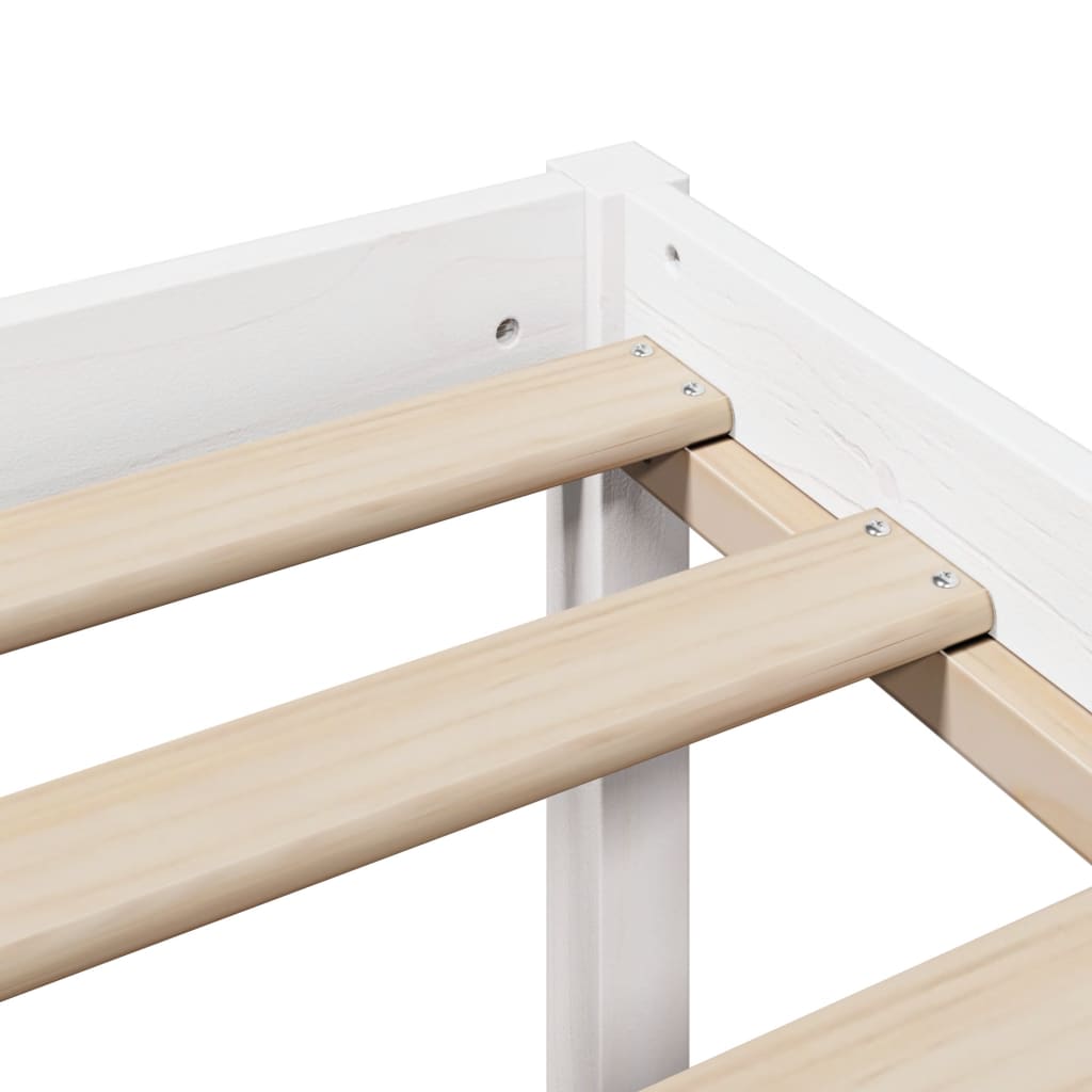 Bookcase Bed without Mattress White 120x190 cm Small Double Solid Wood Pine