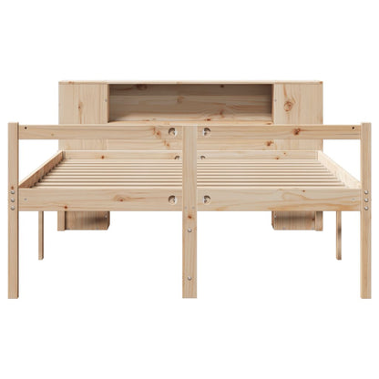 Bookcase Bed without Mattress 135x190 cm Double Solid Wood Pine