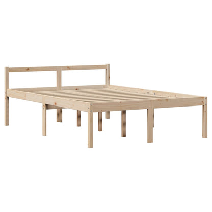 Bookcase Bed without Mattress 135x190 cm Double Solid Wood Pine
