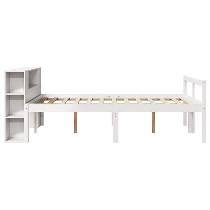 Bookcase Bed without Mattress White 160x200 cm Solid Wood Pine