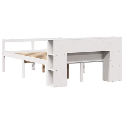 Bookcase Bed without Mattress White 160x200 cm Solid Wood Pine