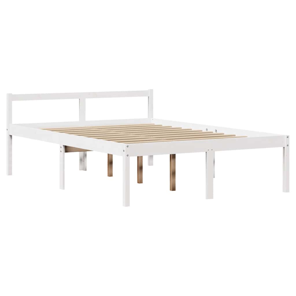 Bookcase Bed without Mattress White 160x200 cm Solid Wood Pine