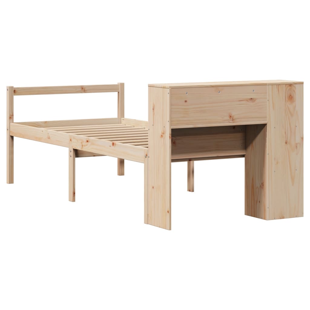 Bookcase Bed without Mattress 75x190 cm Small Single Solid Wood Pine