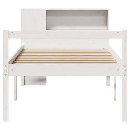 Bookcase Bed without Mattress White 75x190 cm Small Single Solid Wood Pine