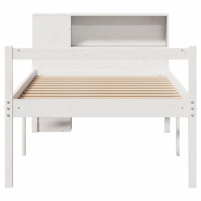 Bookcase Bed without Mattress White 90x190 cm Single Solid Wood Pine