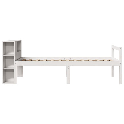 Bookcase Bed without Mattress White 90x190 cm Single Solid Wood Pine