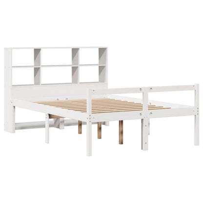 Bookcase Bed without Mattress White 120x190 cm Small Double Solid Wood Pine