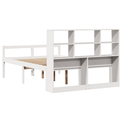 Bookcase Bed without Mattress White 120x190 cm Small Double Solid Wood Pine