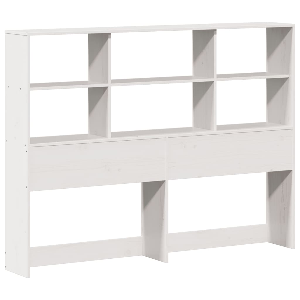 Bookcase Bed without Mattress White 140x190 cm Solid Wood Pine