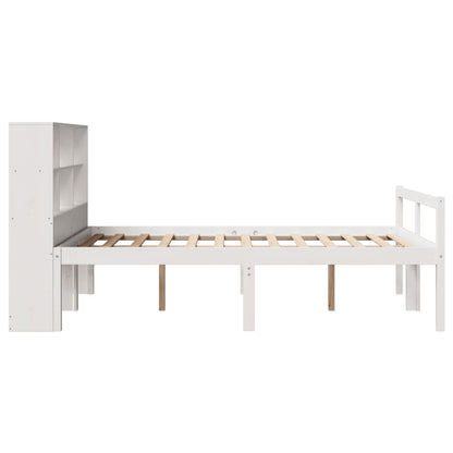 Bookcase Bed without Mattress White 140x200 cm Solid Wood Pine