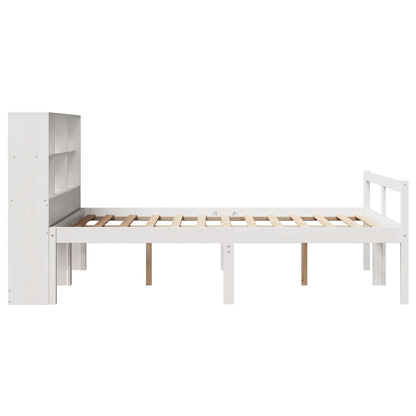 Bookcase Bed without Mattress White 160x200 cm Solid Wood Pine
