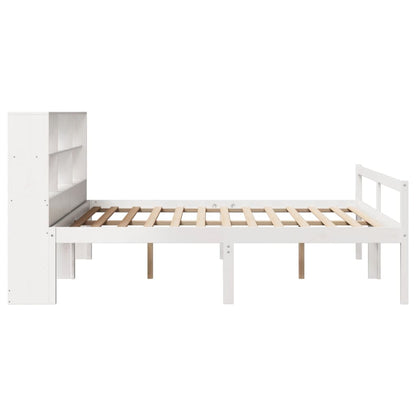 Bookcase Bed without Mattress White 180x200 cm Super King Solid Wood Pine