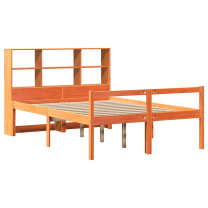 Bookcase Bed without Mattress Wax Brown 140x200 cm Solid Wood
