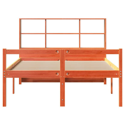 Bookcase Bed without Mattress Wax Brown 140x200 cm Solid Wood