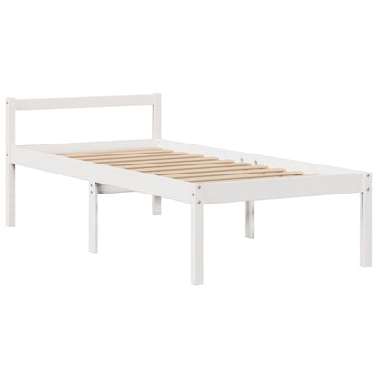 Bookcase Bed without Mattress White 75x190 cm Small Single Solid Wood Pine