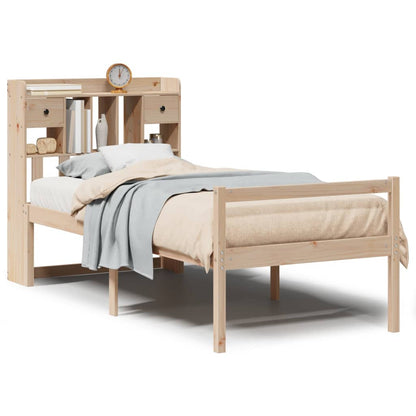 Bookcase Bed without Mattress 90x190 cm Single Solid Wood Pine