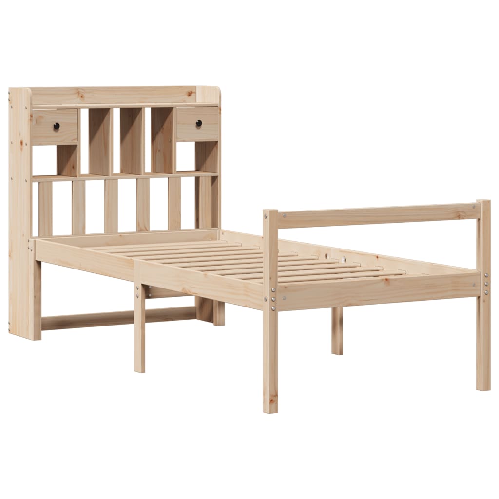 Bookcase Bed without Mattress 90x190 cm Single Solid Wood Pine