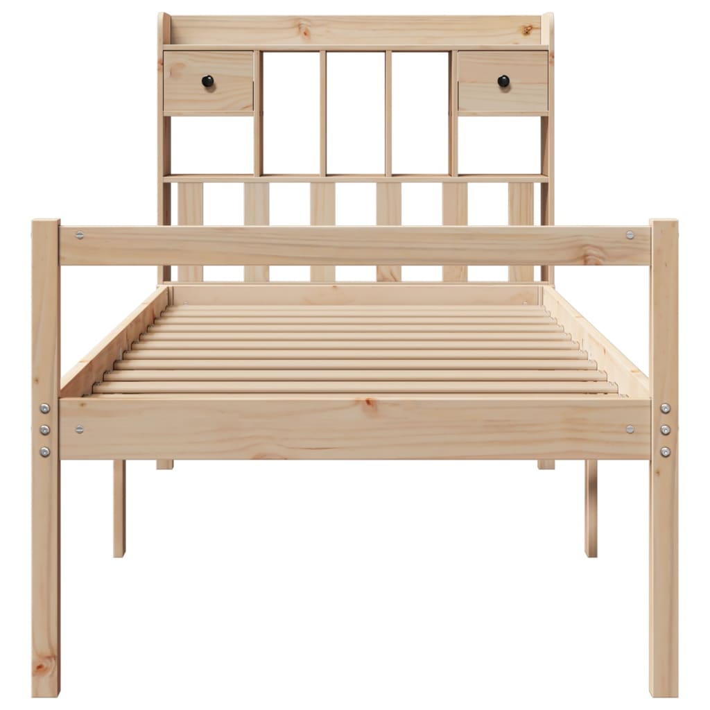 Bookcase Bed without Mattress 90x190 cm Single Solid Wood Pine