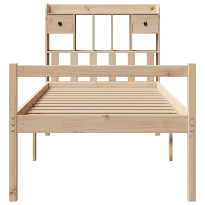 Bookcase Bed without Mattress 90x190 cm Single Solid Wood Pine