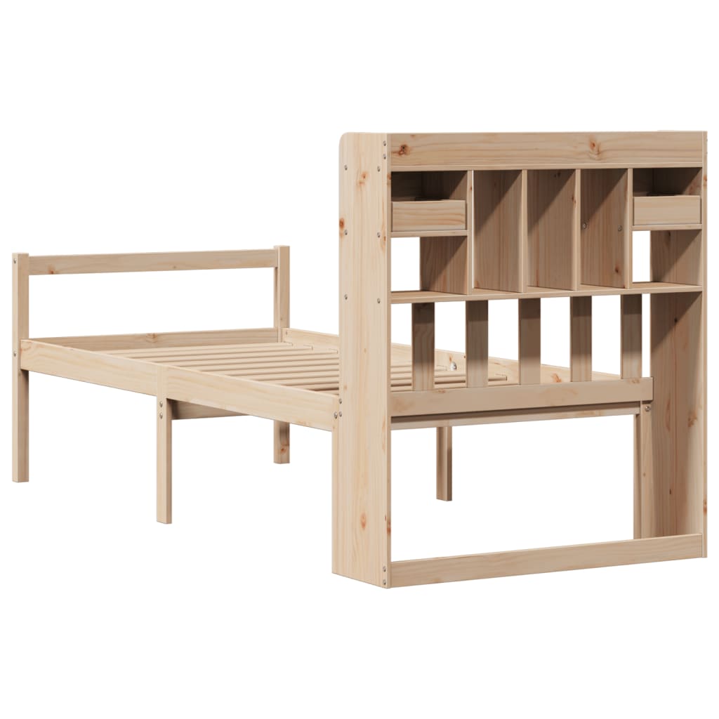 Bookcase Bed without Mattress 90x190 cm Single Solid Wood Pine
