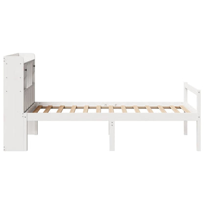 Bookcase Bed without Mattress White 90x190 cm Single Solid Wood Pine