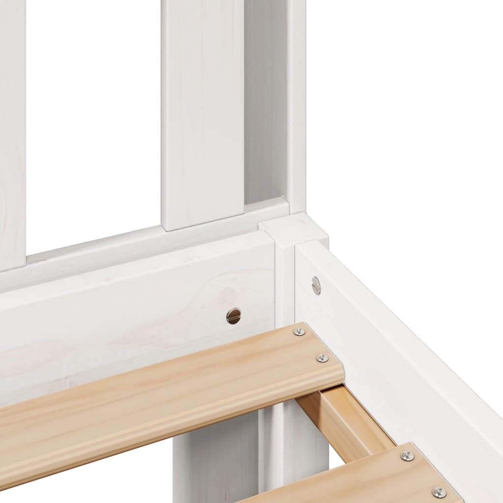 Bookcase Bed without Mattress White 90x190 cm Single Solid Wood Pine