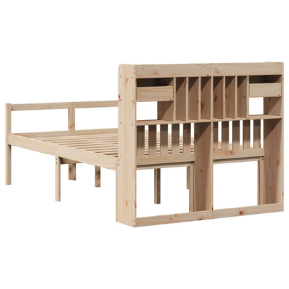 Bookcase Bed without Mattress 135x190 cm Doouble Solid Wood Pine